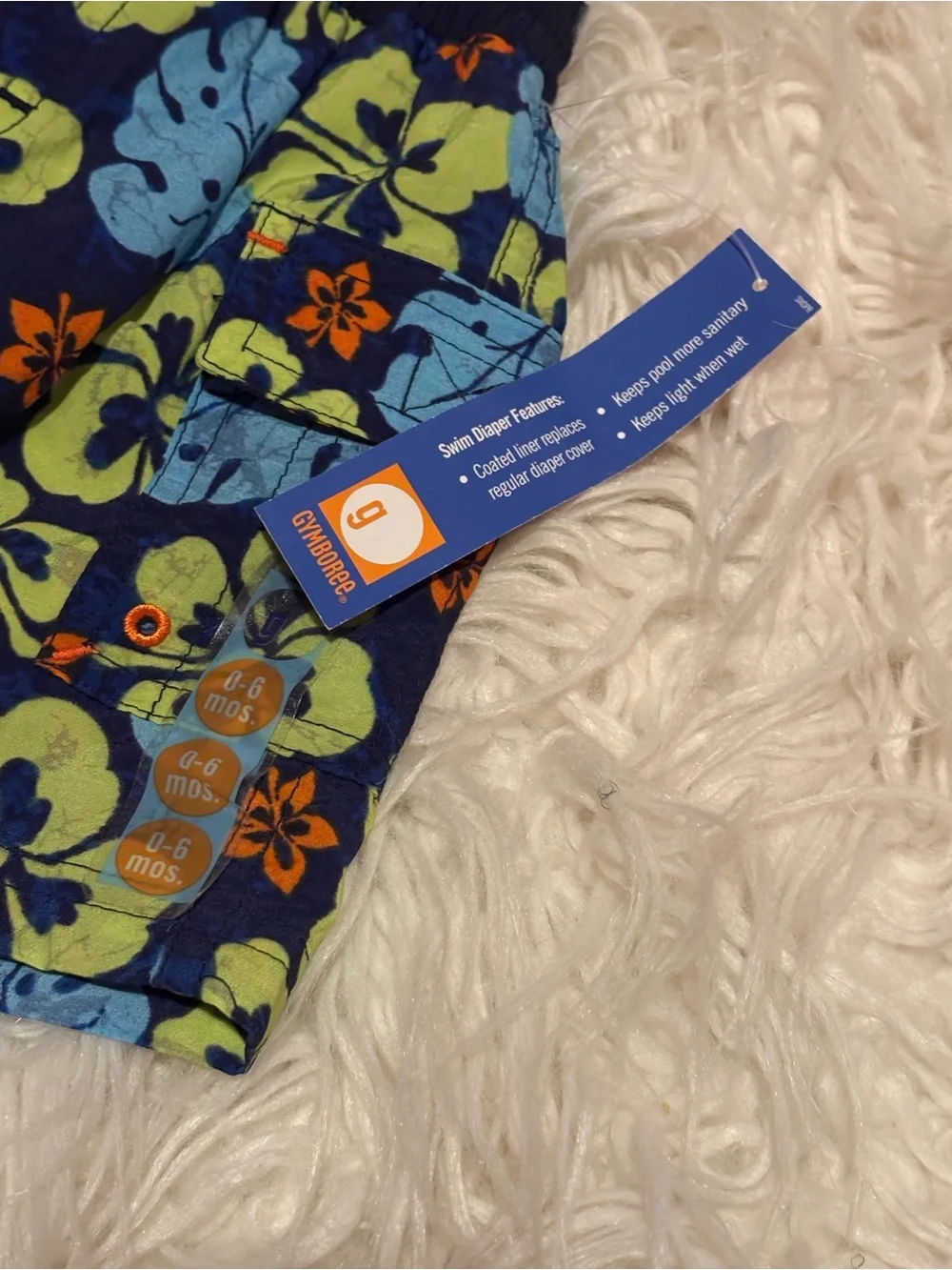 NWT Vintage 2001 Gymboree Baby Boy Swim Trunks 0-6 Months